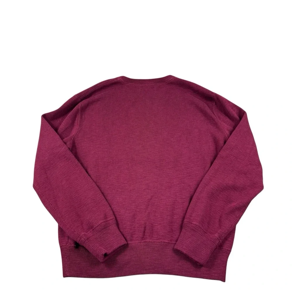 Polo Ralph Lauren Maroon Knit Cotton Spellout Crewneck Sweater Size Men's Large